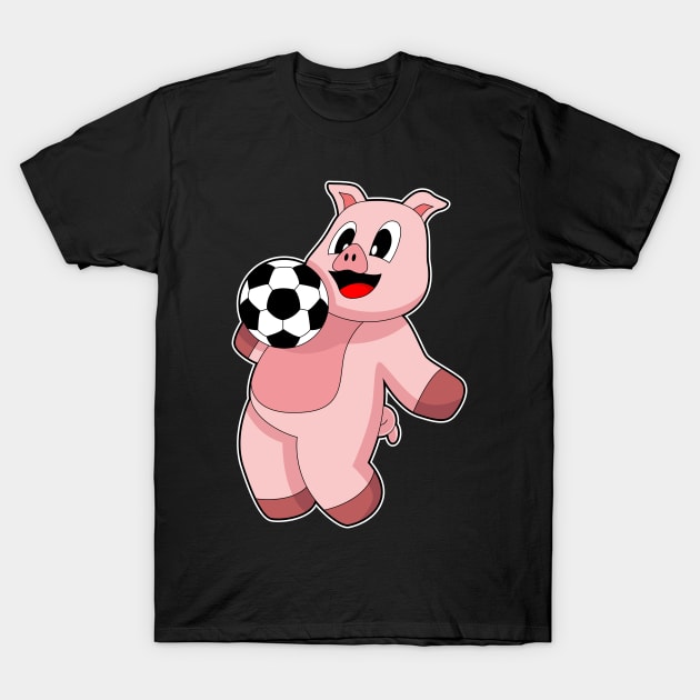 Pig Soccer player Soccer T-Shirt by Markus Schnabel